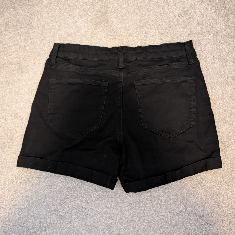 KanCan Black Distressed Jean Shorts - Picture 2 of 8